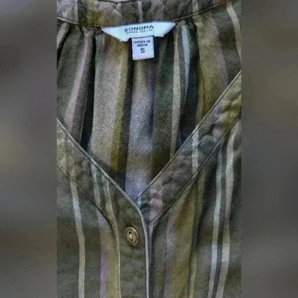 Sonoma Sleeveless Belted V-neck Jumpsuit Linen Blend Sz Small - Picture 4 of 10